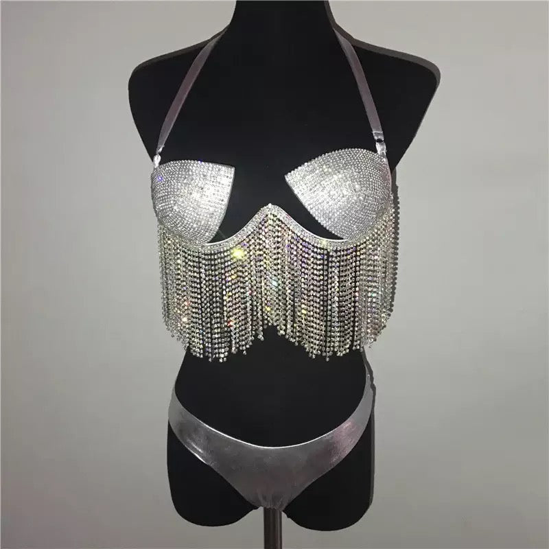 Ice Fringe Bikini (Silver)