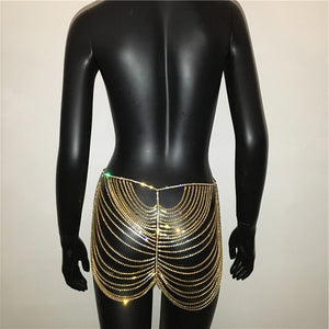 Draped Diamond Shorts Gold