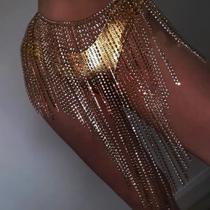 Diamond Fringe Skirt -GOLD