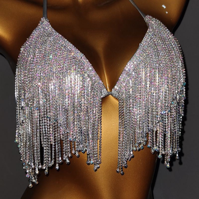 Diamond Crystal Drip Bikini (Silver)