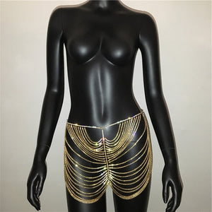 Draped Diamond Shorts Gold